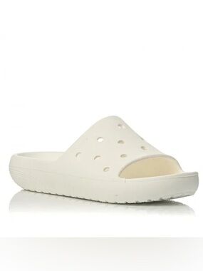 CROCS - Classic White Slide Sandals, Size 6 men’s, 8 women’s. Very comfortable!